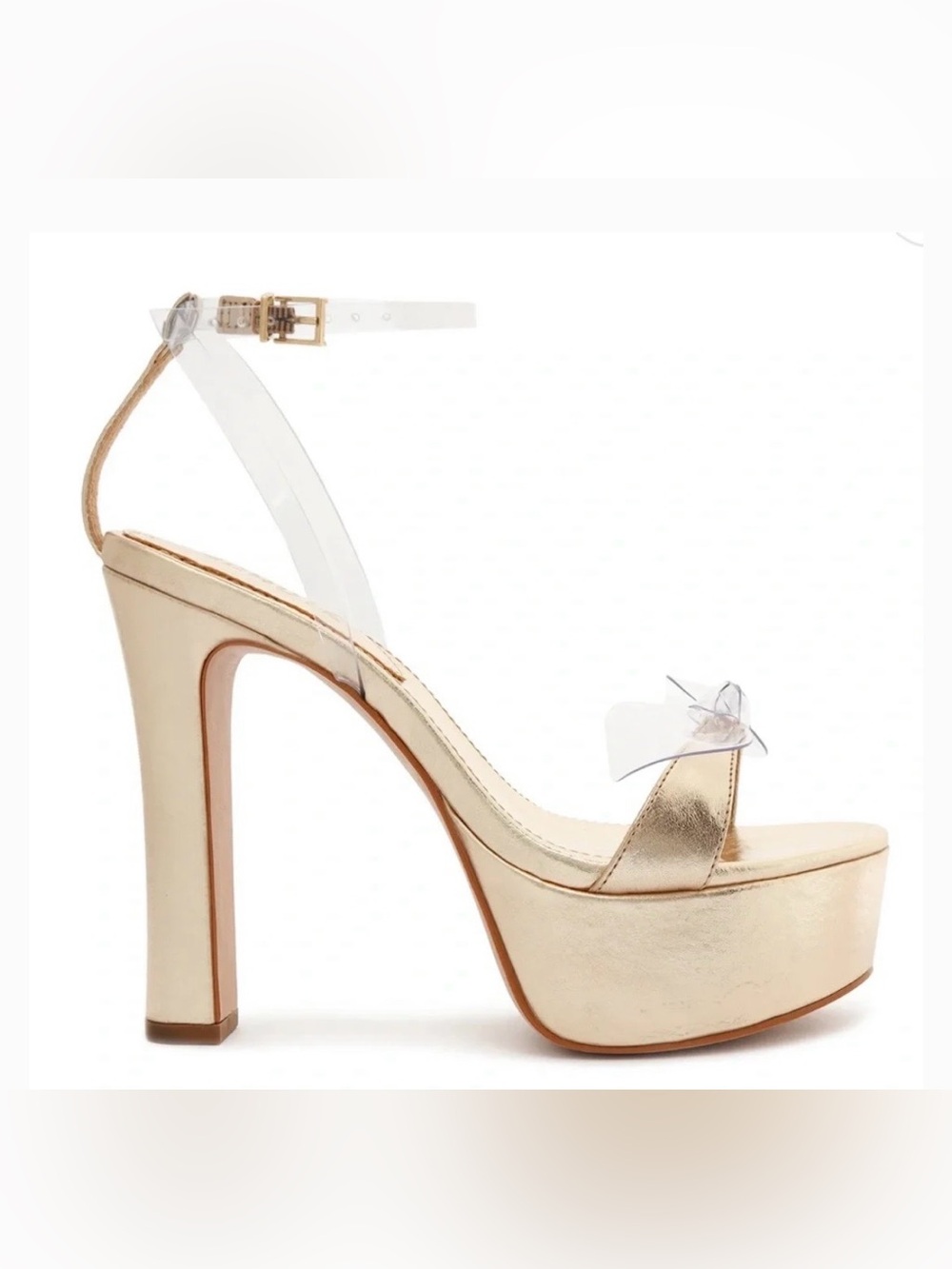 Schutz Elyda Platform Sandal 7.5 Gold